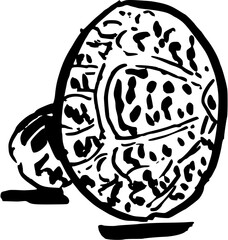 Shiitake mushroom sketch in doodle style. Hand drawn minimal design. Perfect for wallpaper, template, banner, wall decor, print, postcard, cover. Vector illustration