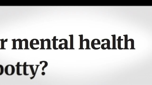 Headline News Articles Across Worldwide Media Focusing on Mental Health