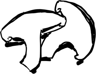 Shiitake mushroom sketch in doodle style. Hand drawn minimal design. Perfect for wallpaper, template, banner, wall decor, print, postcard, cover. Vector illustration