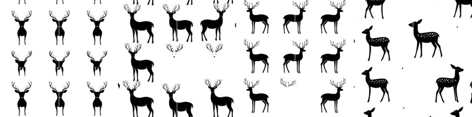 An eps10 seamless pattern of a fallow deer silhouette