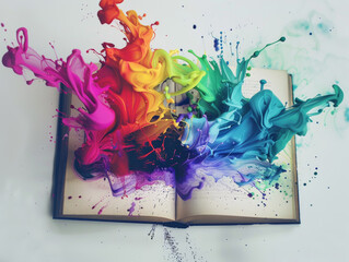 Colorful smoke spews out of the book