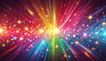 Fototapeta premium Rainbow Spectrum with Light Flares