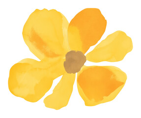 PNG Cute flower petal paint white background.