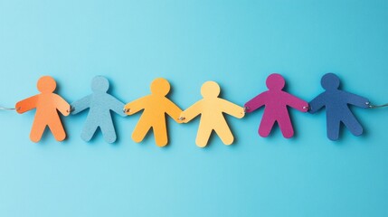 A paper chain representing unity and teamwork, with interconnected figures symbolizing the strength of human collaboration