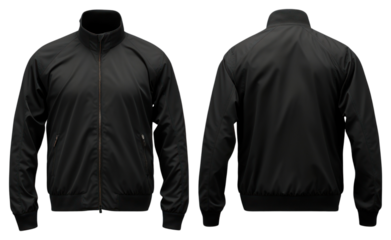 Blank black jacket mockup clothing apparel sweatshirt.