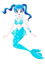 Beautiful Mermaid princess vector illustration