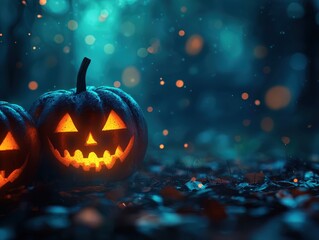 Naklejka premium Spooky Jack-o'-Lanterns