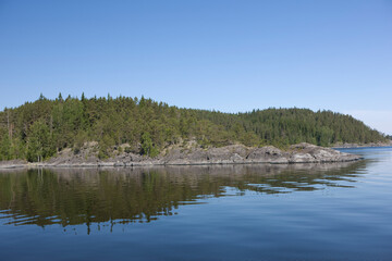 Russia Karelia Lake Onega on a cloudy summer day