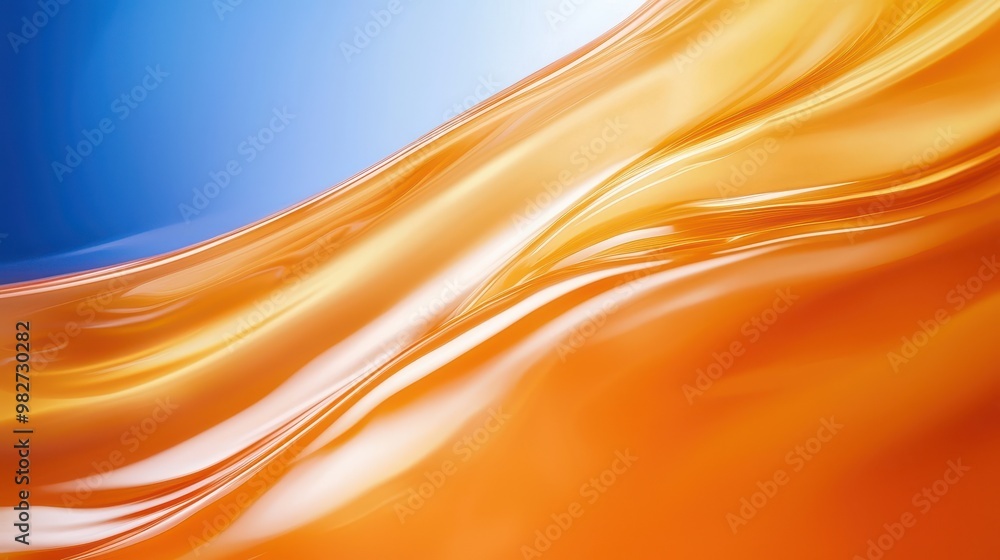 Poster vibrant abstract wave background featuring a dynamic blend of orange and blue hues, perfect for mode