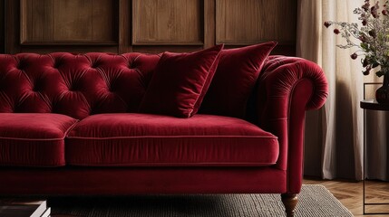 Obraz premium An elegant deep red design with a smooth, refined surface, offering a timeless and sophisticated look.