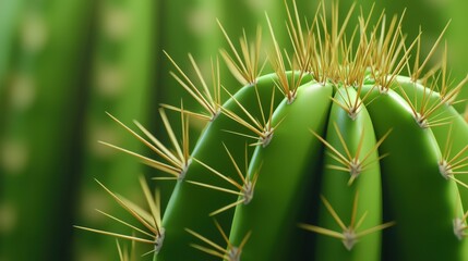 Lush green cactus towering among vibrant desert flora in radiant sunlight