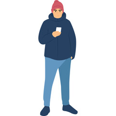 People Wearing Winter Jacket Illustration