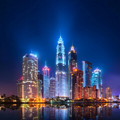 Fototapeta premium city skyline at night