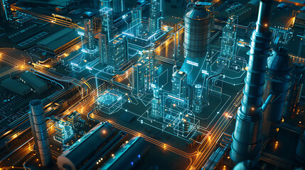 Fototapeta premium future holographic factory