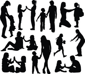 mom and daughter silhouettes