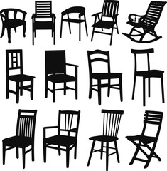 wooden chair silhouettes