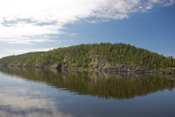 Obraz premium Russia Karelia mirror lake Ladoga