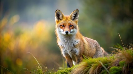 Fox in its natural habitat, wildlife, animal, nature, outdoors, forest, cute, fluffy, fur, mammal, predator
