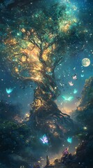 Obraz premium An eye-level perspective of a fantastical world