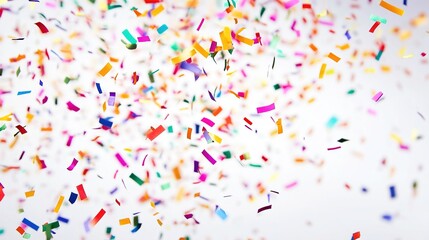 bright long confetti in the air