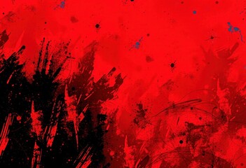 Obraz premium Abstract Red and Black Splashes and Strokes