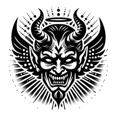 smile head demon black and white