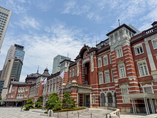 Tokyo Station Amidst Modern Skyscrapers in The Daytime