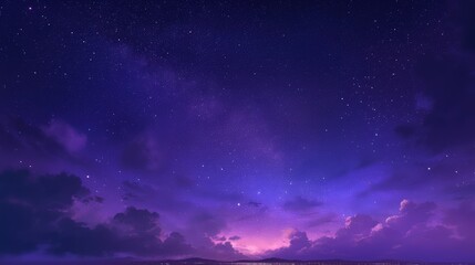 Purple night sky with stars