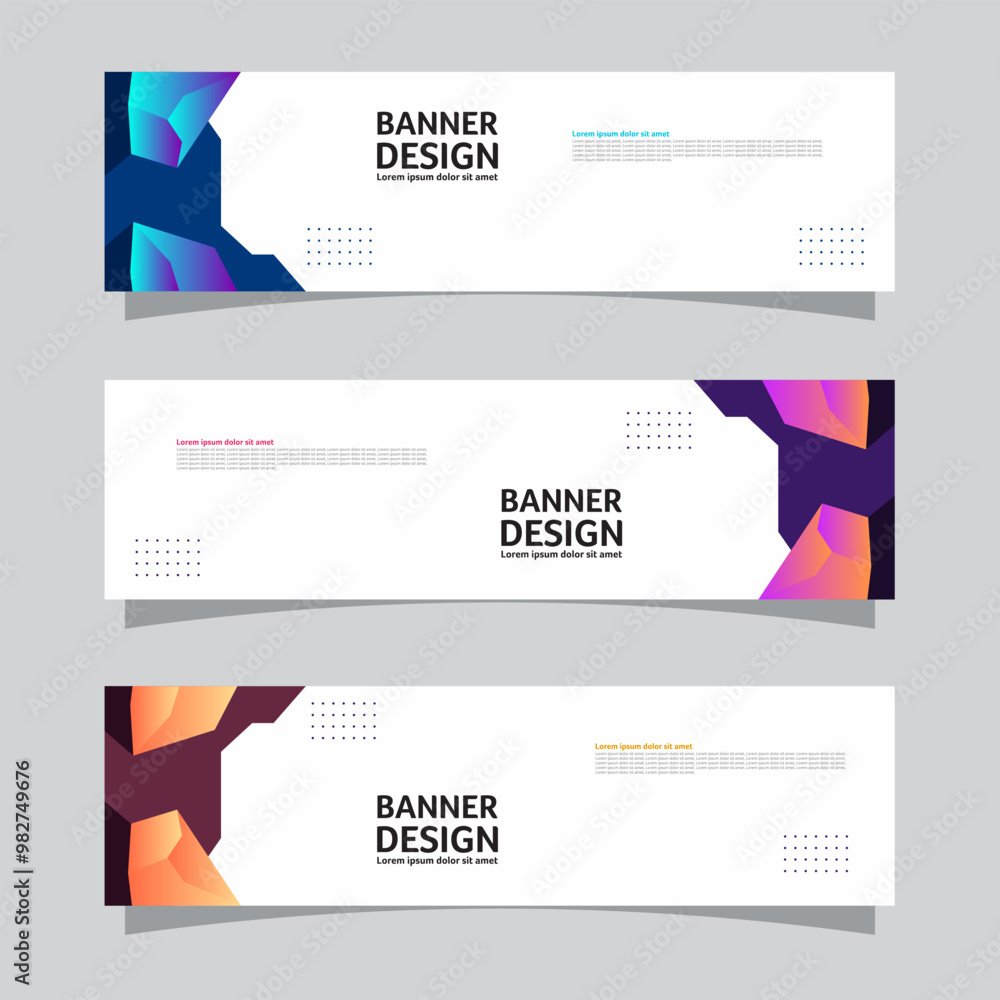 Canvas Prints vector set of landscape banner background design concept. colorful background business layout templa