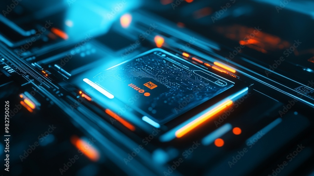 Poster a close-up of a virtual wallet app, highlighting advanced security features