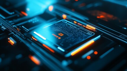 A close-up of a virtual wallet app, highlighting advanced security features