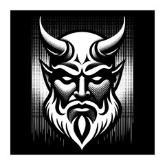 black and white old vintage devil