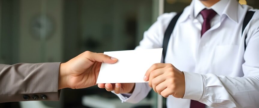 business people getting envelop for good job