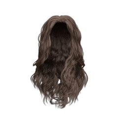 Naklejka premium 3d render soft curl wavy long brown hair isolated