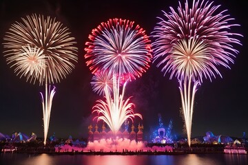Twinkling 3D Fireworks for a Vibrant Gala Celebration
