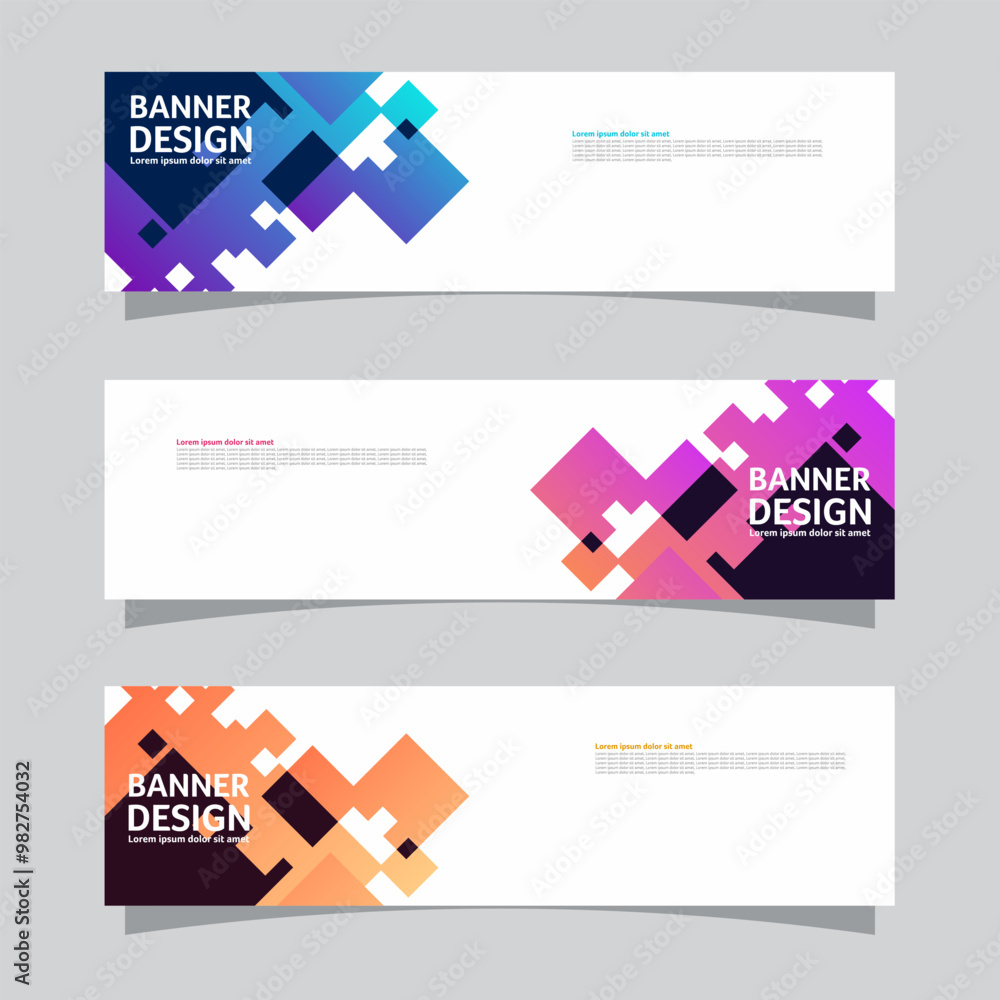 Canvas Prints vector set of landscape banner background design concept. colorful background business layout templa