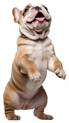 Obraz premium PNG Happy bulldog standing on hind legs animal mammal pet.