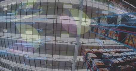 Image of data processing over warehouse