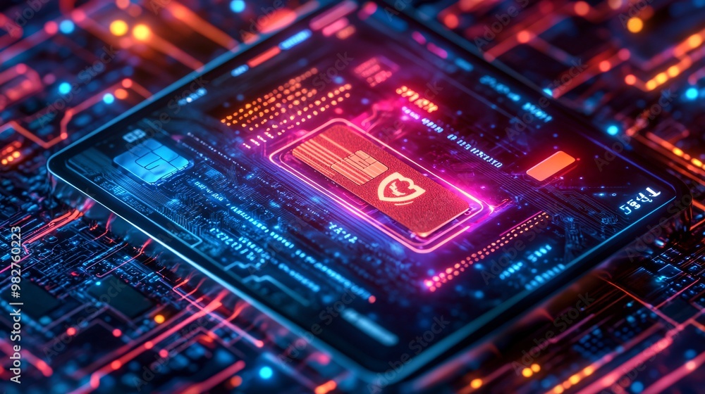 Poster A stylized digital payment interface on a mobile device with secure checkout options The vector illustration uses icons for credit cards and a padlock symbol to emphasize the safety of the