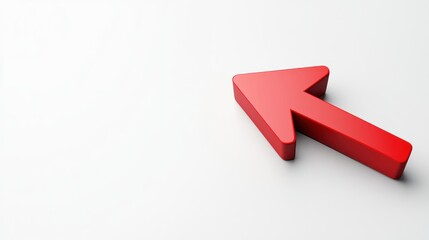 A large red arrow pointing left against a plain white background, indicating direction.