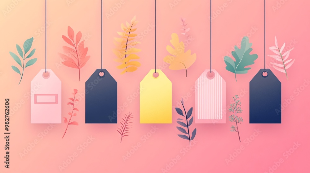 Poster a minimalist vector-style end of season sale banner with large bold typography and simple icons such