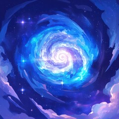 A cosmic swirl in the night sky