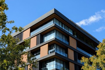 Obraz premium Residential and commercial Apartment building in inner Melbourne suburb VIC , Sydney NSW Australia, ai