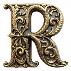 Luxurious Calligraphy: Golden Letter R