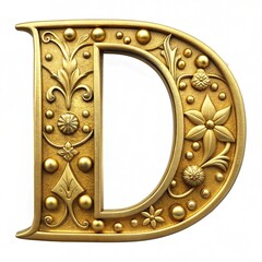 Classic Golden Monogram: Ornate Letter D