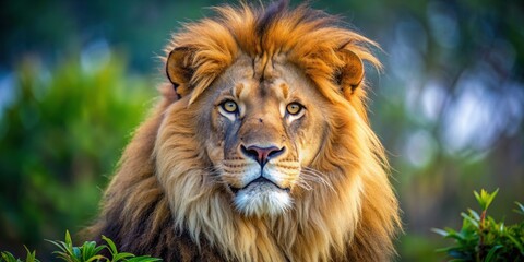 Close up photo of a majestic lion in the wild, wildlife, animal, lion, predator, safari, nature, wilderness, feline