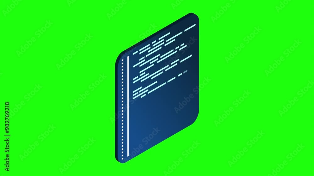 Poster isometric coding screen animation. coding programming technology. programming concept. technology an