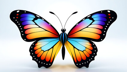 colorful cartoon butterfly white background