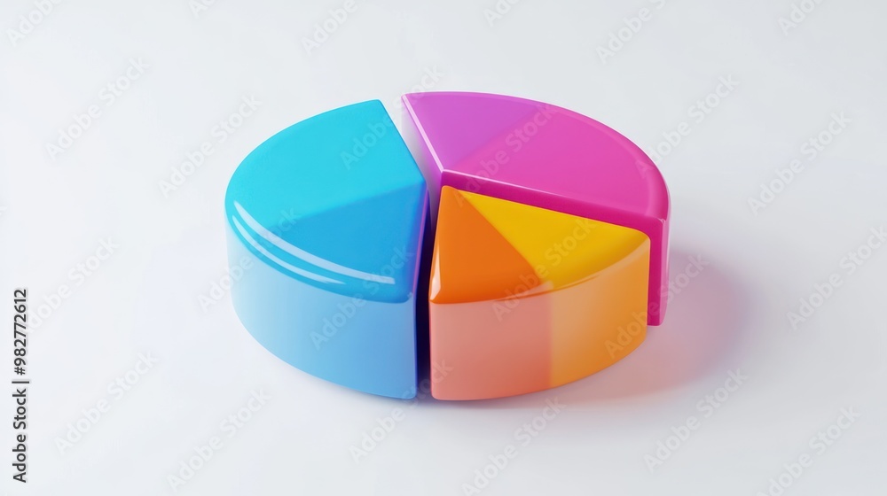 Aufkleber a colorful pie chart model representing data segmentation and analysis.