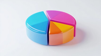 A colorful pie chart model representing data segmentation and analysis.